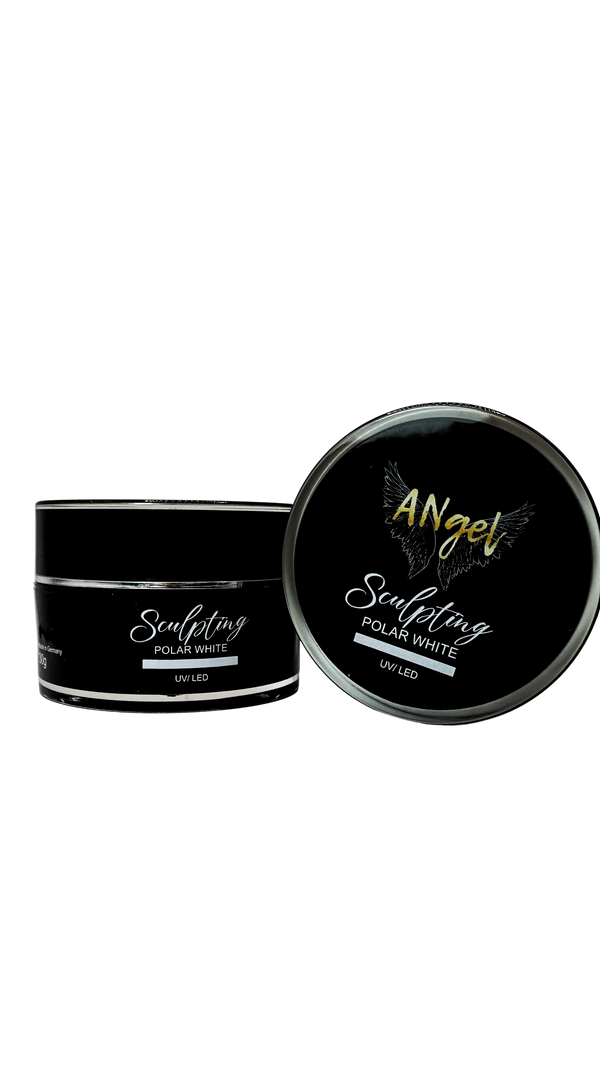 Sculpting Gel Polar White – dickviskoses, hochdeckendes UV/LED-Aufbaugel für moderne French- & Babyboomer-Nägel. Thixotrop, pinchbar & TPO-frei, 30g.
