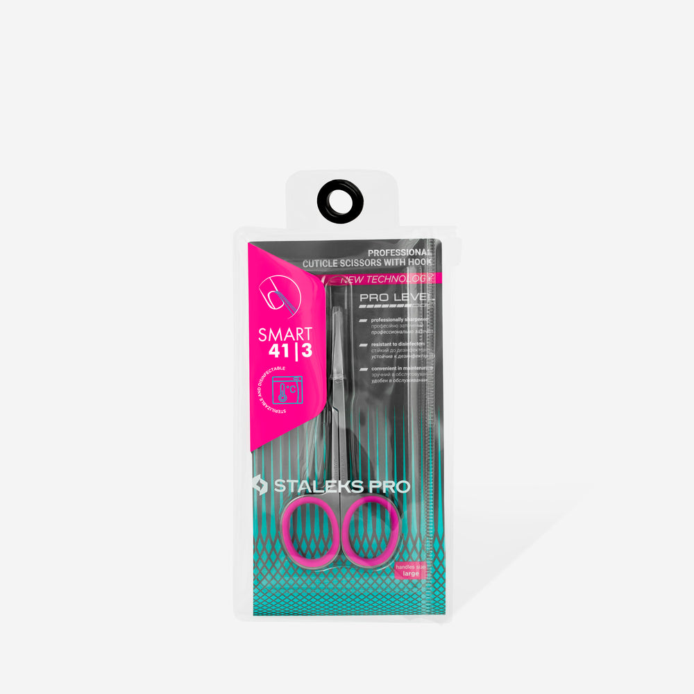 STALEKS SMART 41 Typ 3 – Haken-Nagelhautschere mit Silikonringen – Edelstahl