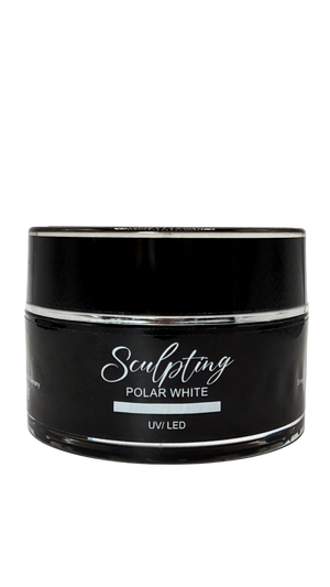 Sculpting Gel Polar White – dickviskoses, hochdeckendes UV/LED-Aufbaugel für moderne French- & Babyboomer-Nägel. Thixotrop, pinchbar & TPO-frei, 30g.