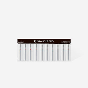 STALEKS Diamant Flame Red Fräser FA10R021/8 – 2,1 mm – für präzise Nagelhautbehandlung & sanfte Feinarbeiten