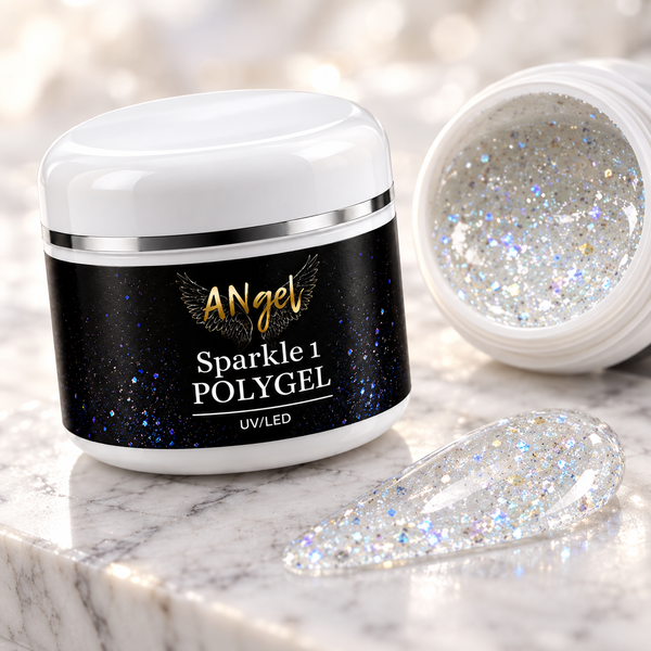 ANgel Sparkle 1 PolyGel – Clear mit irisierendem Glitter | 50 g