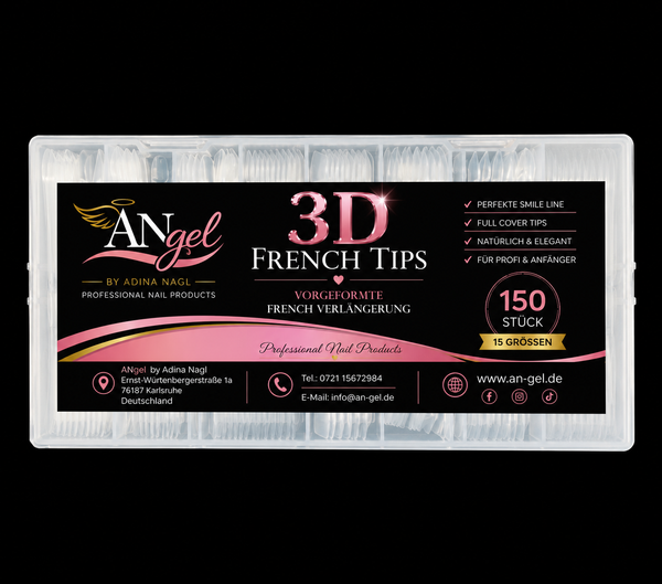 3D French Tips | Soft Gel Full Cover French Verlängerung