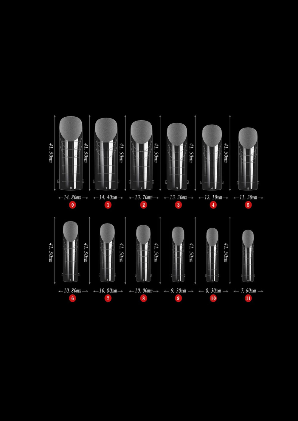 Dual Tips für Slim Nails – 120 Stück – gerade Form – natürliche Modellage
