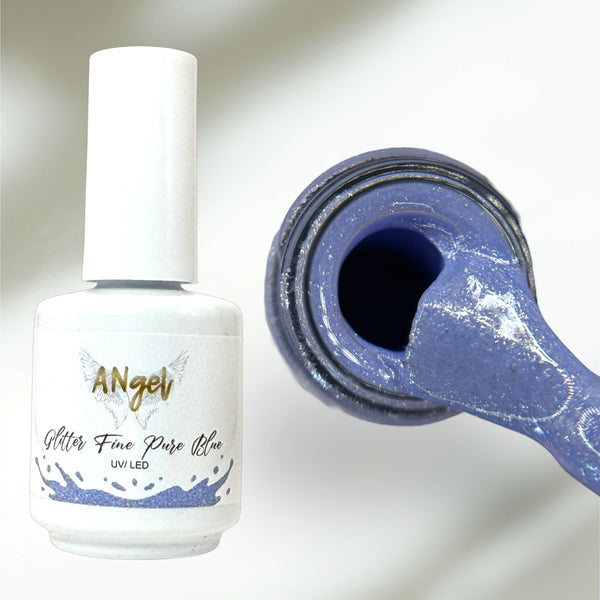 Shellack Glitter Fine Pure Blue – UV/LED-Lack in intensivem Blau mit feinem Glitzereffekt – 13g – TPO-frei – Made in Germany