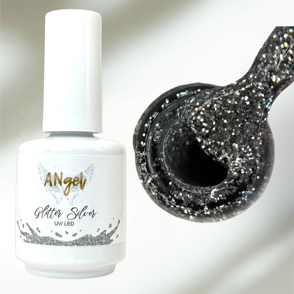 Shellack Glitter Silver – silberner UV-Lack mit Glitzer – TPO-free – 13g