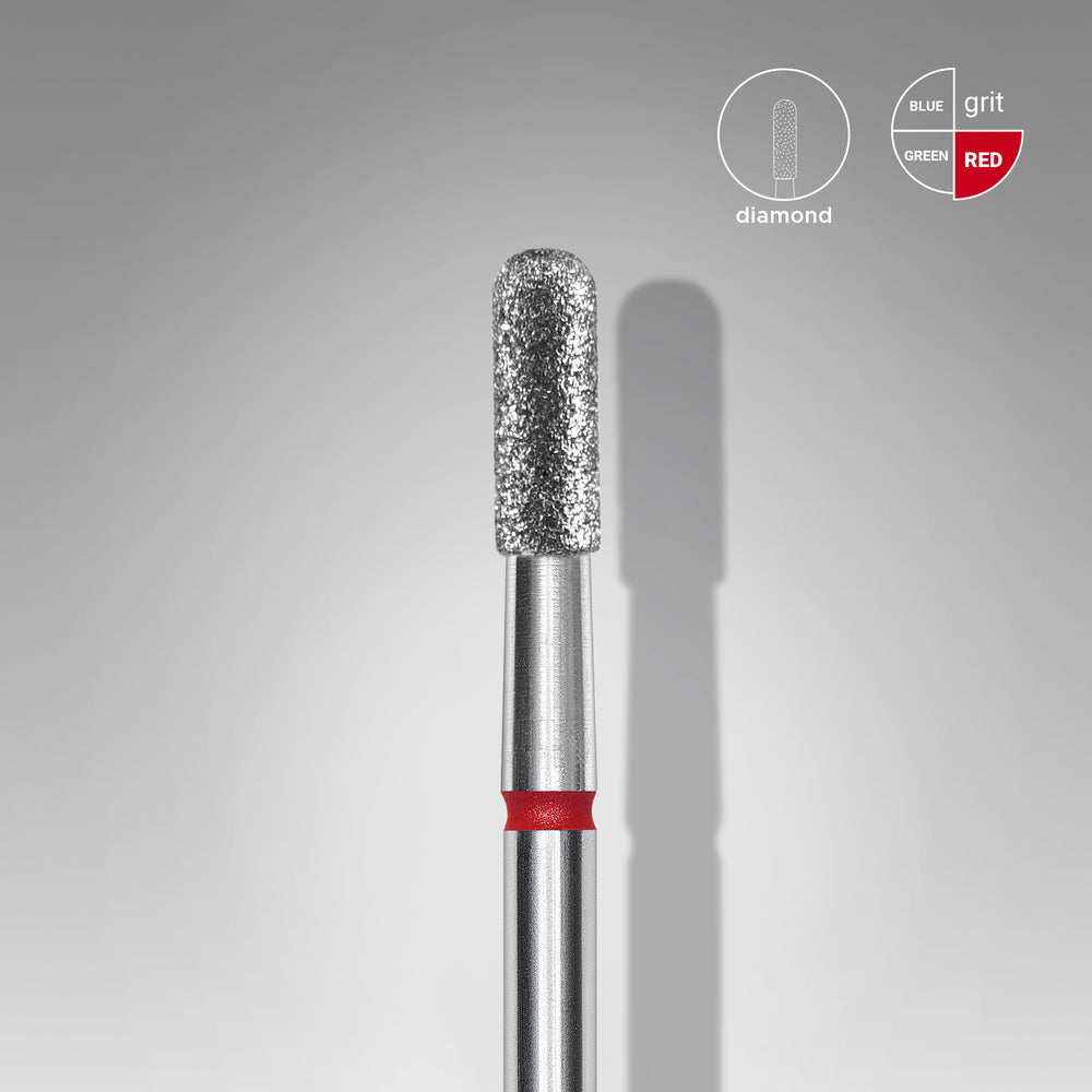 STALEKS Diamant-Fräser Rounded Cylinder – FA30R023/6.5 – rot – 2,3 mm – für Feinarbeiten an Haut & Nägeln