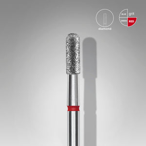 STALEKS Diamant-Fräser Rounded Cylinder – FA30R023/6.5 – rot – 2,3 mm – für Feinarbeiten an Haut & Nägeln