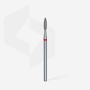 STALEKS Diamant Flame Red Fräser FA10R021/8 – 2,1 mm – für präzise Nagelhautbehandlung & sanfte Feinarbeiten