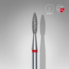 STALEKS Diamant Flame Red Fräser FA10R021/8 – 2,1 mm – für präzise Nagelhautbehandlung & sanfte Feinarbeiten