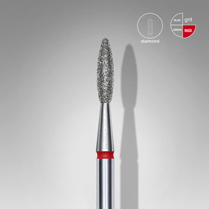 STALEKS Diamant Flame Red Fräser FA10R021/8 – 2,1 mm – für präzise Nagelhautbehandlung & sanfte Feinarbeiten