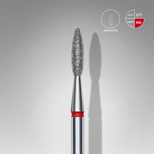 STALEKS Diamant Flame Red Fräser FA10R021/8 – 2,1 mm – für präzise Nagelhautbehandlung & sanfte Feinarbeiten