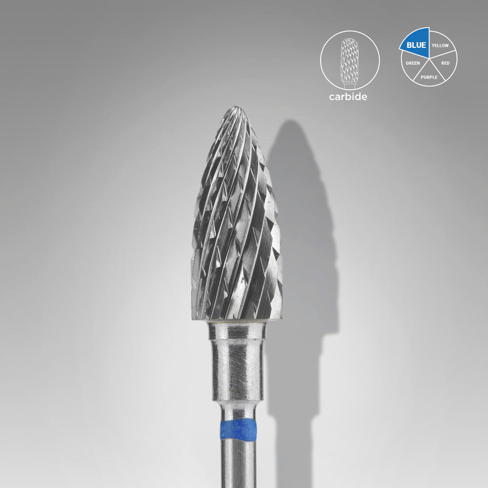 STALEKS Hartmetall-Fräser Kegel Blau FT110B060/14 – 6 mm für Maniküre & Pediküre