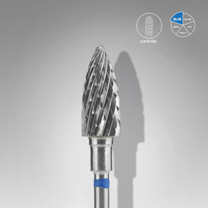 STALEKS Hartmetall-Fräser Kegel Blau FT110B060/14 – 6 mm für Maniküre & Pediküre