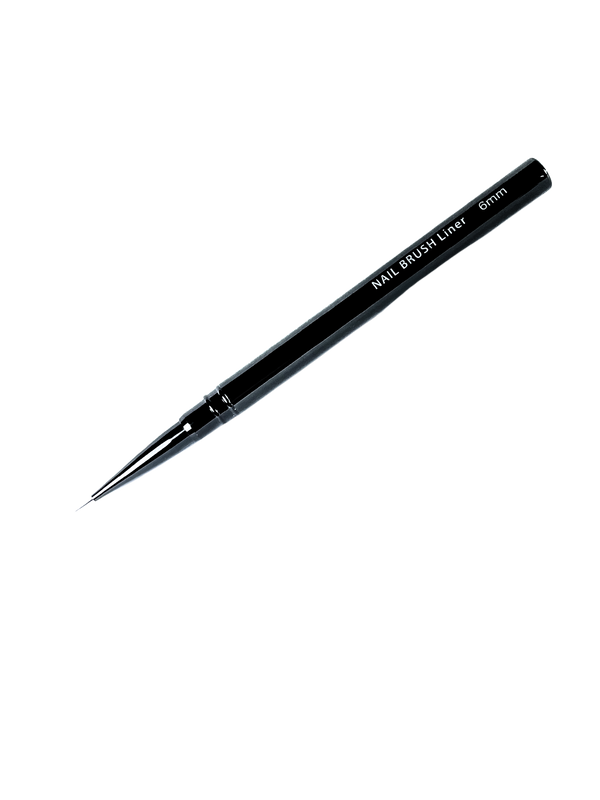 Artistic Pinsel 6mm – Nailart-Präzisionspinsel für feine Linien & French – Metallgriff Anthrazit